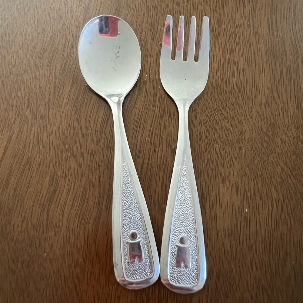 Vintage Avon Deluxe Stainless 80 The First Years Baby Fork Spoon Taiwan Flatware